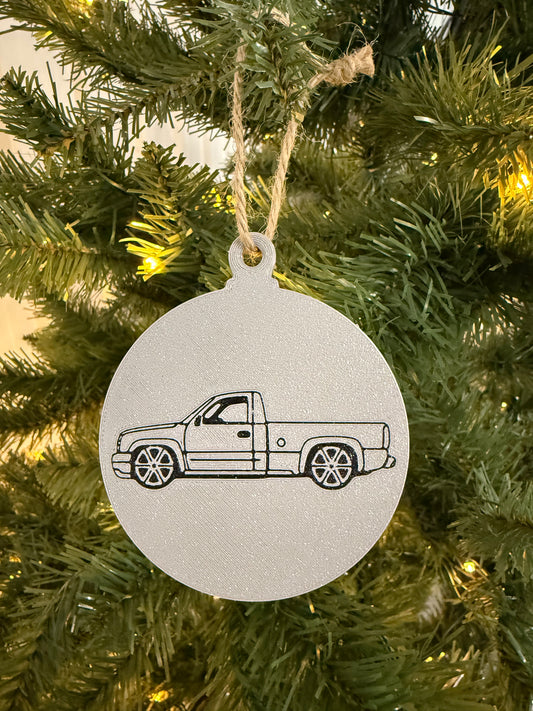 03-06 Silverado Side View Christmas Ornament