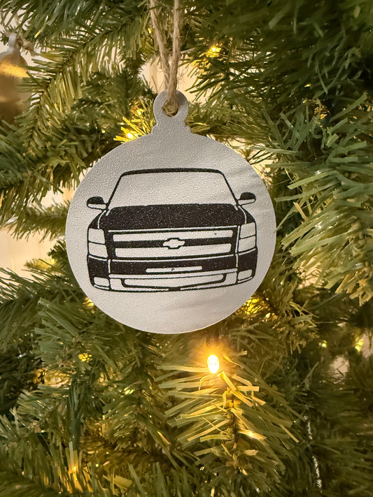 07-13 Silverado Front End Christmas Ornament